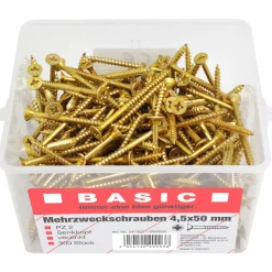 Basic Mehrzweckschrauben 4,5 x 50 mm 300 Stück im Eimer
