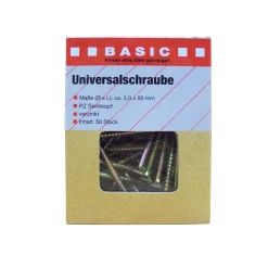 Basic Universalschraube 5,0 x 80 PZ 50 Stück
