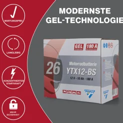 Batterie GEL YTX12-BS 12Ah 240A