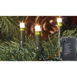 Batterielichterkette mit 24 warm weißen LED IP44 8 Funktionen und Timer