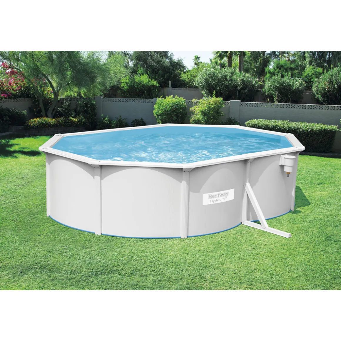 Bestway Stahlwandpool-Set Hydrium oval grau 500 x 120 x 360 cm