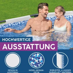 Bestway Steel Pro Max Frame-Pool-Set mit Filterpumpe Durchmesser 366 x 100 cm grau
