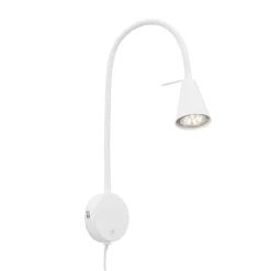 Bettleuchte mit rundem Fuß weiß