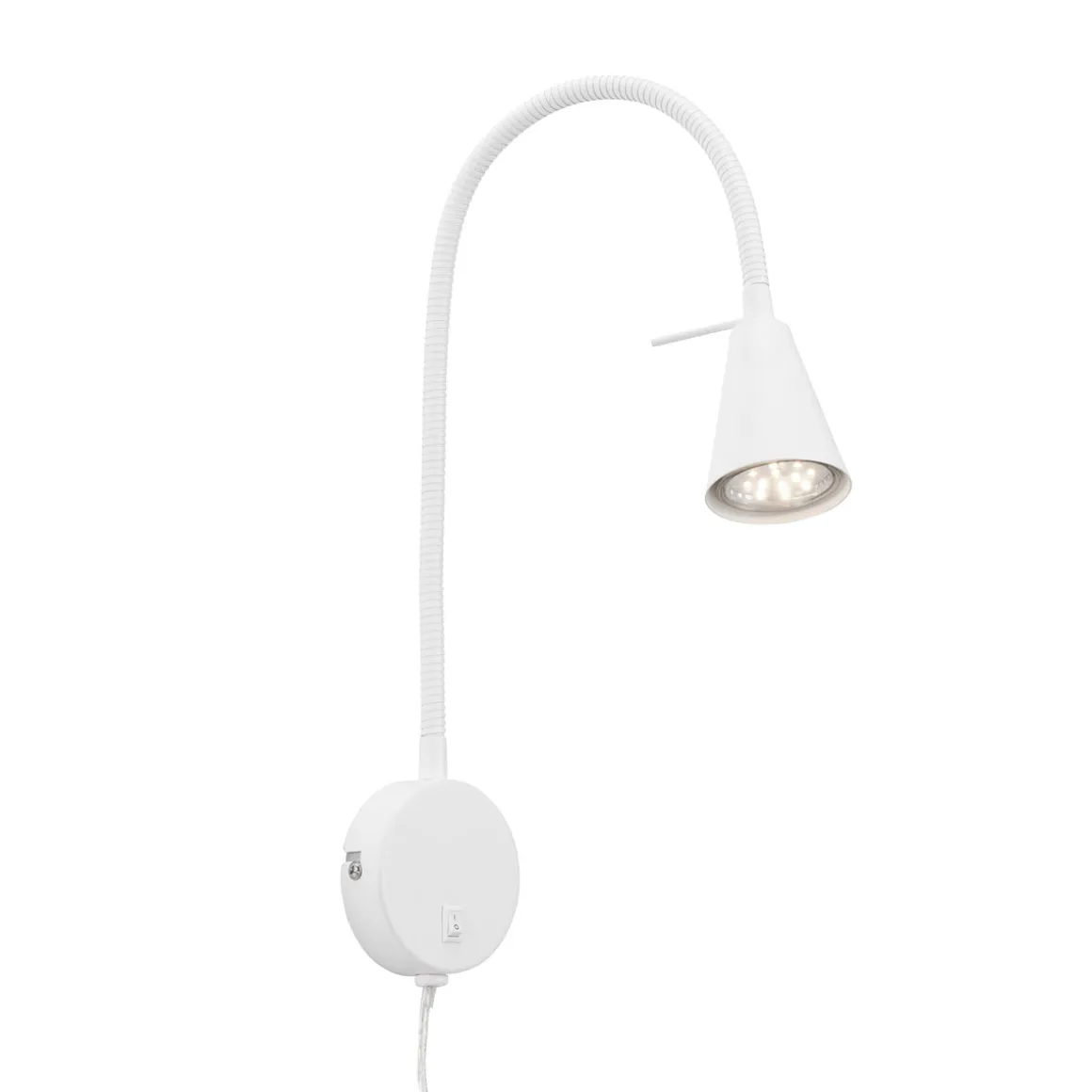 Bettleuchte mit rundem Fuß weiß