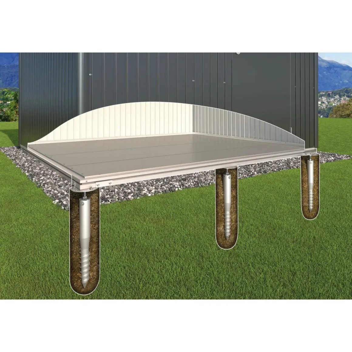 Biohort Erdschrauben-Fundament für HighLine H5