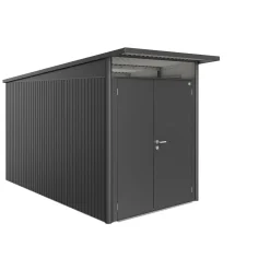 Biohort Gerätehaus AvantGarde A4 dunkelgrau metallic mit Doppeltür schmal