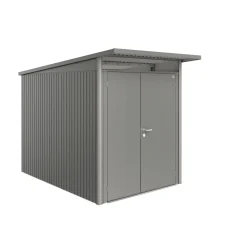 Biohort Gerätehaus AvantGarde A3 quarzgrau metallic mit Doppeltür schmal