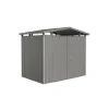 Biohort Gerätehaus Panorama Größe P2 Quarzgrau-Metallic Doppeltür