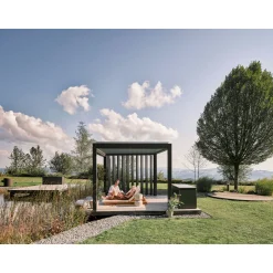 Biohort Lamellenseitenwand Gr. 3m dunkelgrau-metallic