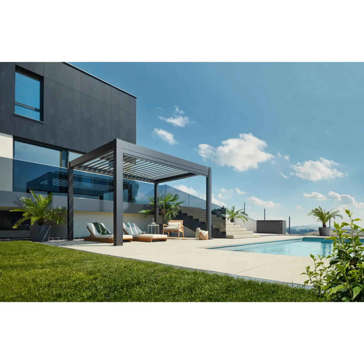 Biohort Pergola Gr. 4 x 3,5 dunkelgrau/silber-metallic