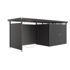 Biohort Rückwand für Seitendach zu Gerätehaus HighLine H2-H5 dunkelgrau-metallic