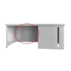 Biohort Rückwand für Seitendach zu Gerätehaus Neo silber-metallic