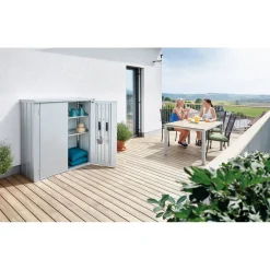 Biohort Terrassenschrank Romeo Größe M silber - metallic