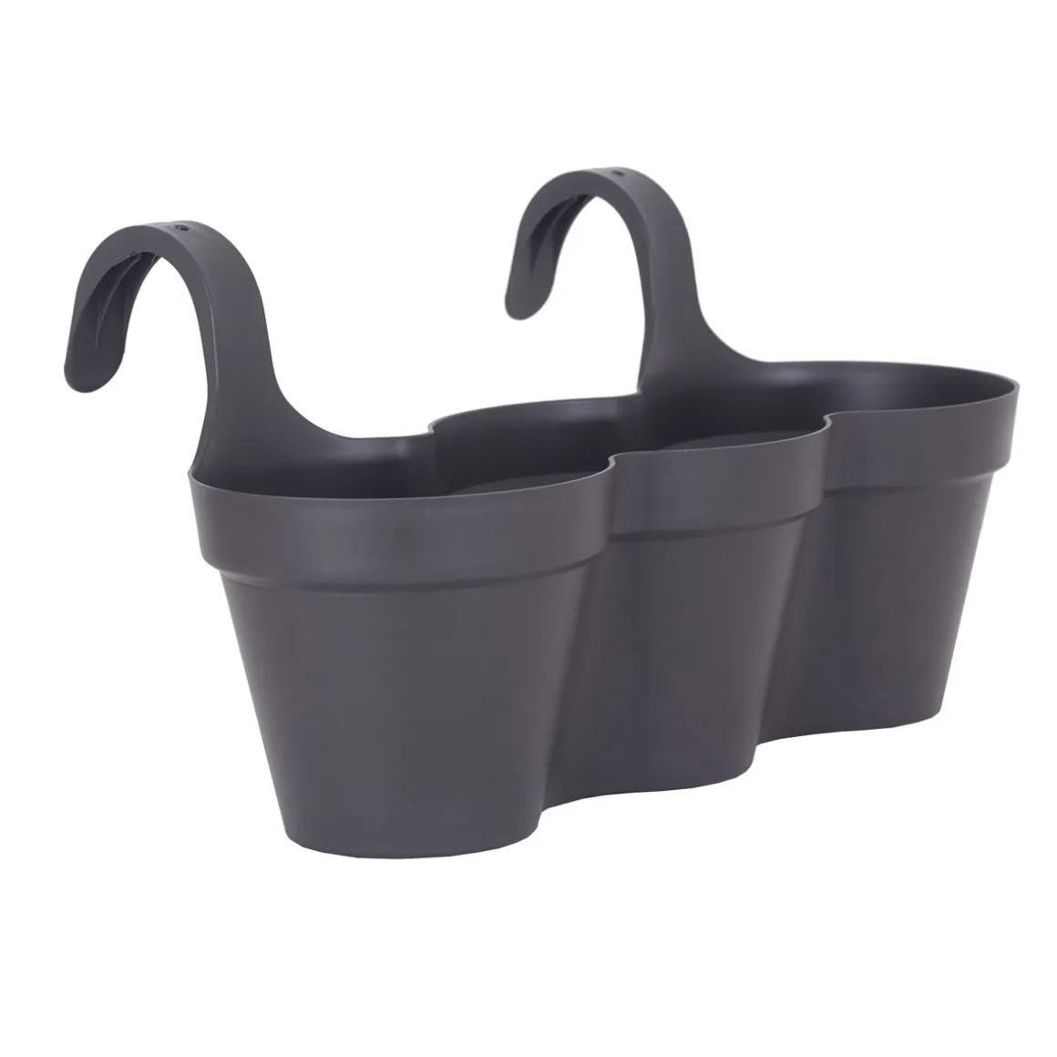 Blumenkasten Capri Triple Kunststoff anthrazit