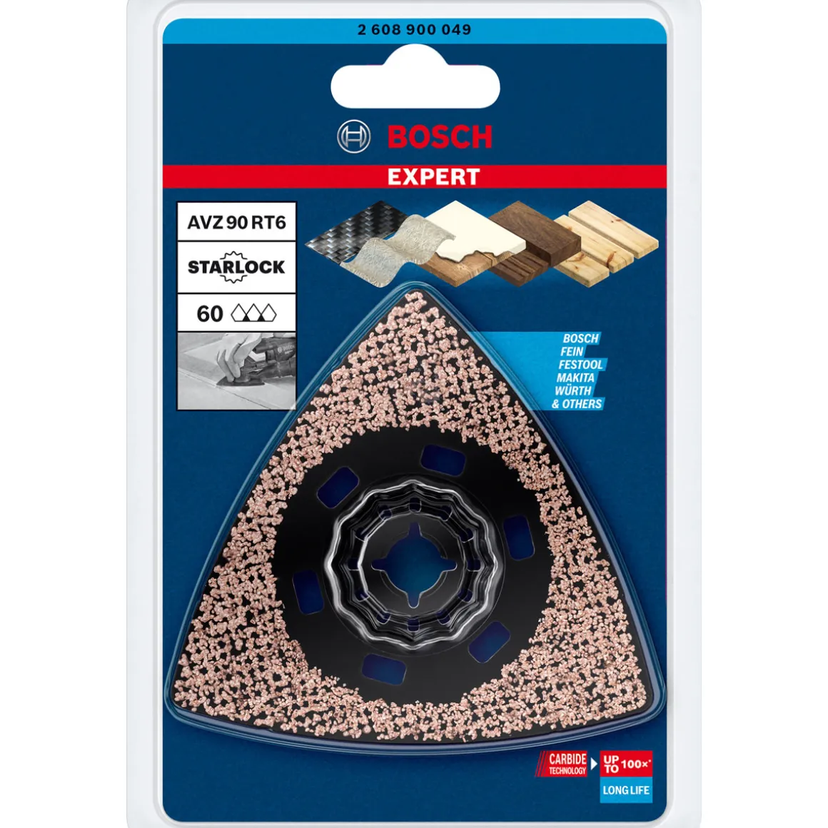 Bosch Professional Expert Sanding Plate AVZ 90 RT6 Blatt für Multifunktionswerkzeuge 90 mm