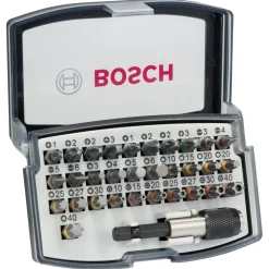 Bosch Professional 32-teiliges Schrauberbit-Set PH PZ H T und Quick Change-Universalhalter