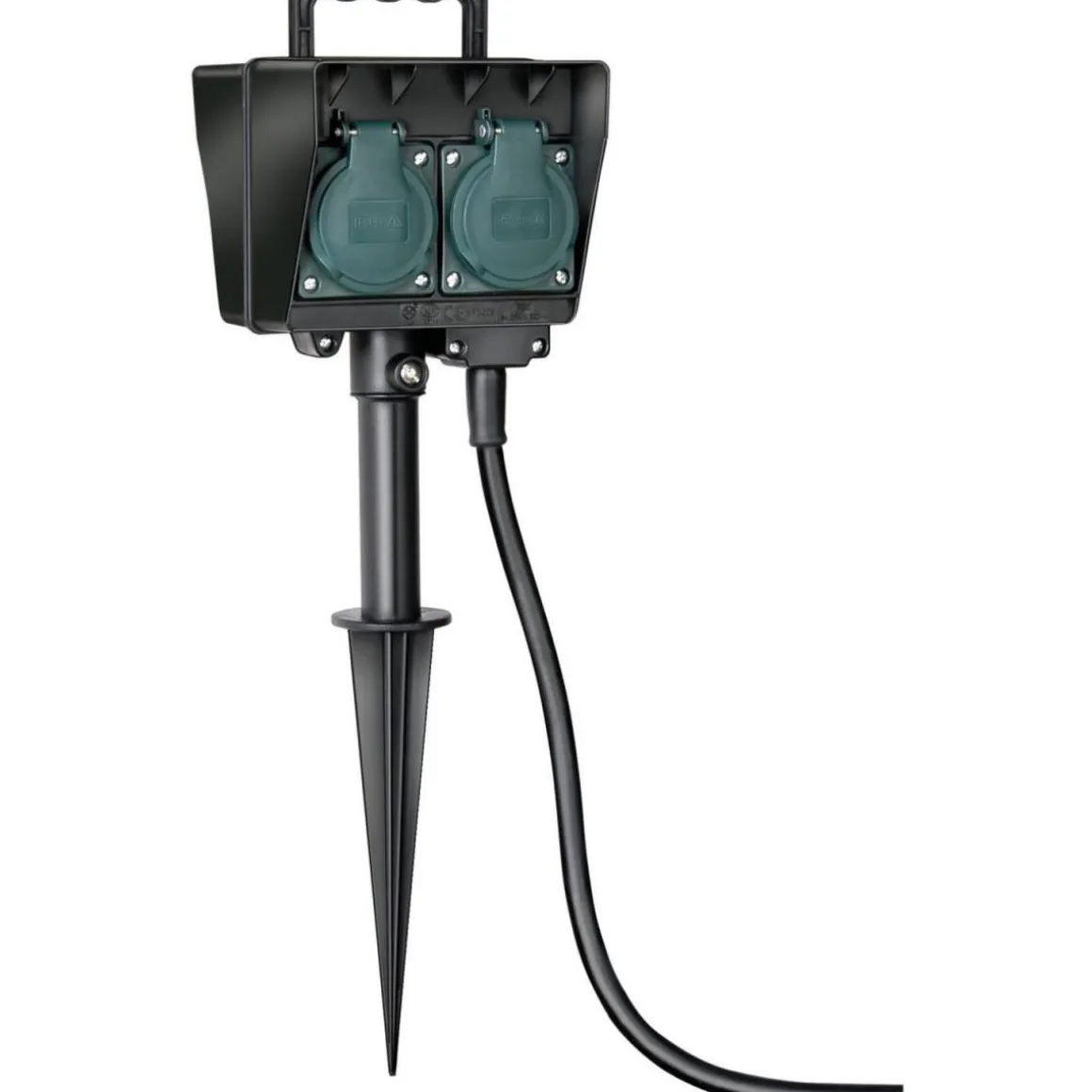 Brennenstuhl Außensteckdose mit Erdspieß 4-fach schwarz