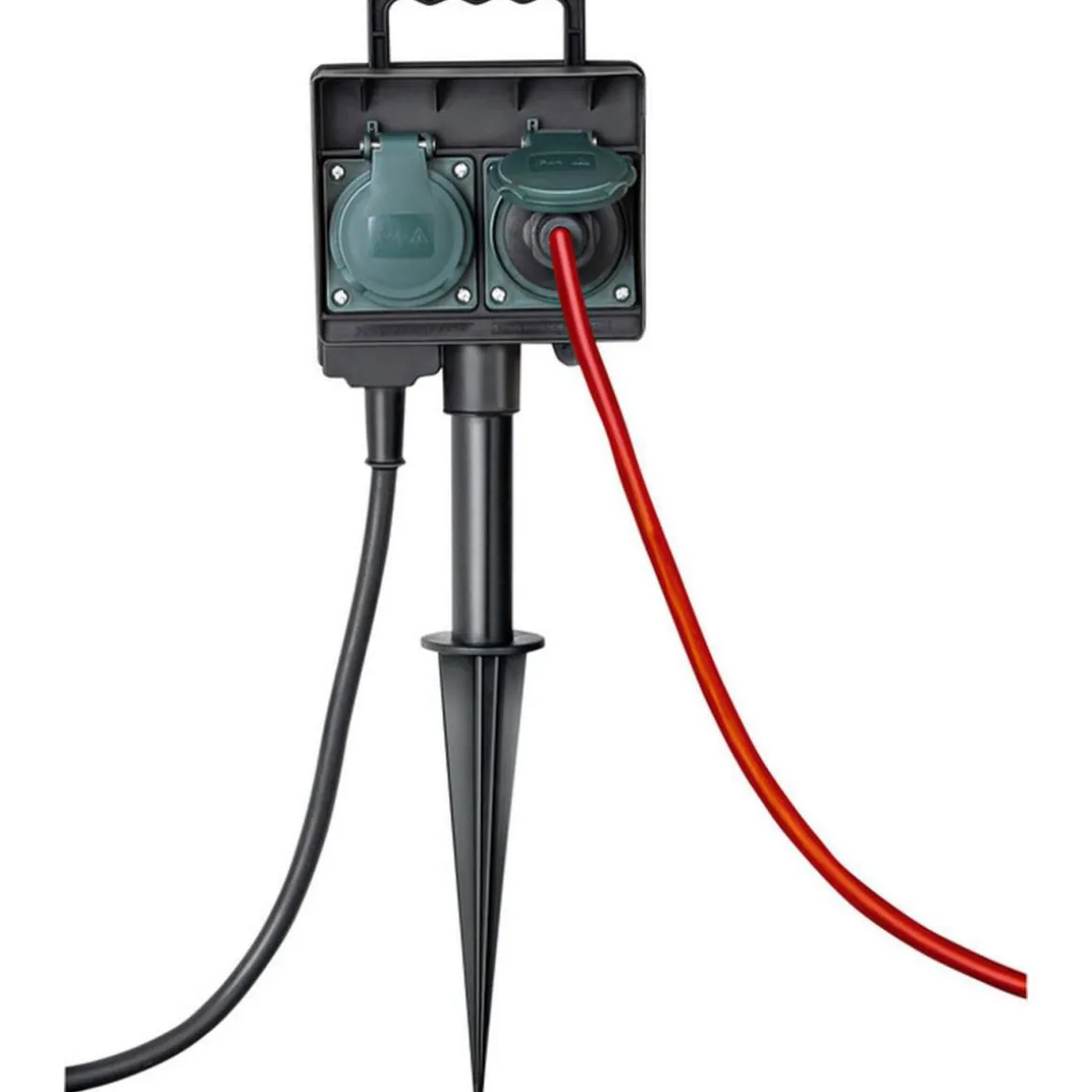 Brennenstuhl Außensteckdose mit Erdspieß 4-fach schwarz