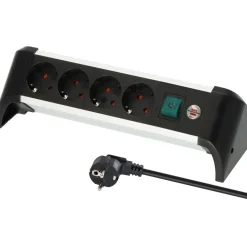 Brennenstuhl Steckdosenleiste Alu-Office-Line 4fach schwarz