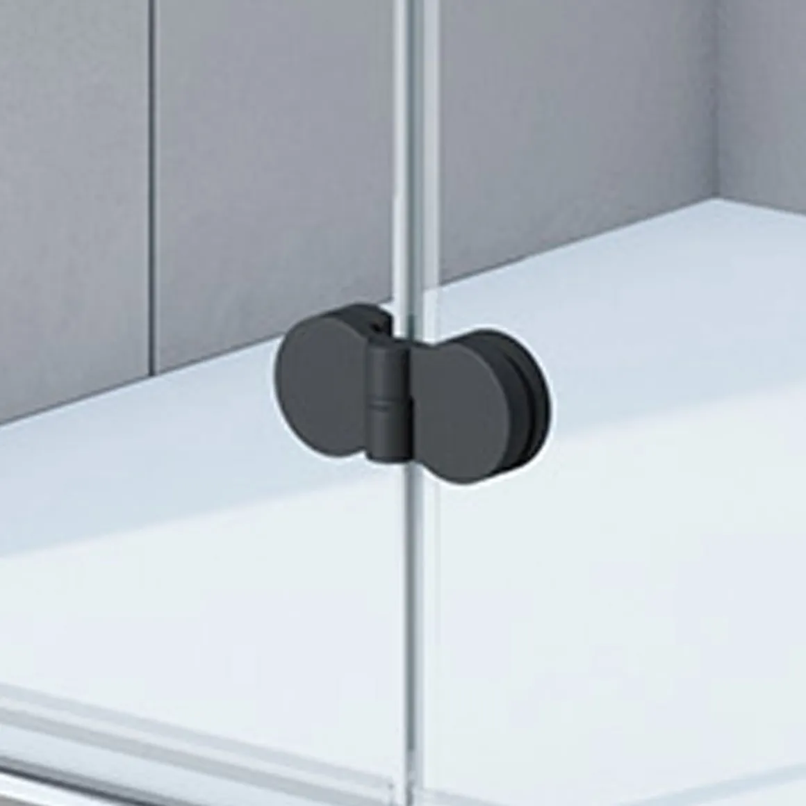 Breuer Drehfalttür Elana Komfort 2-teilig für Nische Anschlag links schwarz matt Bella C 750 mm