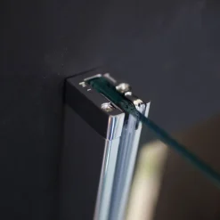 Breuer Drehfalttür Panorama alleinstehend Anschlag links alu chromeffekt grau getönt 1400 mm