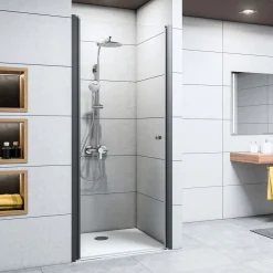 Breuer Drehtür Elana 6 für Nische Anschlag links schwarz matt Terrazzo 800 mm