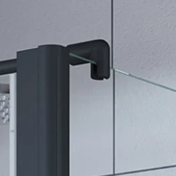 Breuer Drehtür Elana 6 für Seitenwand, Anschlag links, schwarz matt, Bella C, 750 mm