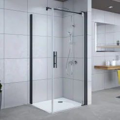 Breuer Drehtür Europa Design für Seitenwand Anschlag rechts schwarz matt Intima 800 mm