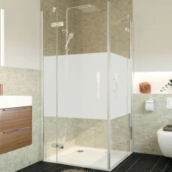 Breuer Eckeinstieg Avanta Drehtür 4-teilig alu chromeffekt Intima 800/1200 mm