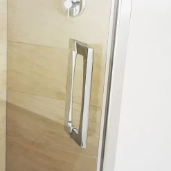 Breuer Eckeinstieg Panorama Schiebetür 4-teilig alu chromeffekt Klarglas 1400/1400 mm