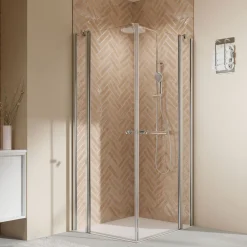 Breuer QUICK72 Elana 2.0 Eckeinstieg Drehtüren Alu chromeffekt Klarglas 800/800 mm