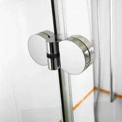 Breuer Seitenwand Elana Komfort Drehfalttür 2-teilig Anschlag rechts alu silber matt Klarglas 1000 mm