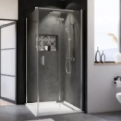 Breuer Seitenwand Panorama für Drehfalttür Anschlag links alu chromeffekt Intima 750 mm