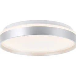 Brilliant Deckenleuchte Britt 33cm silber/weiß 22W 2300lm stufenlos dimmbar