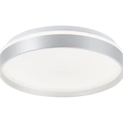 Brilliant Deckenleuchte Britt 33cm silber/weiß 22W 2300lm stufenlos dimmbar