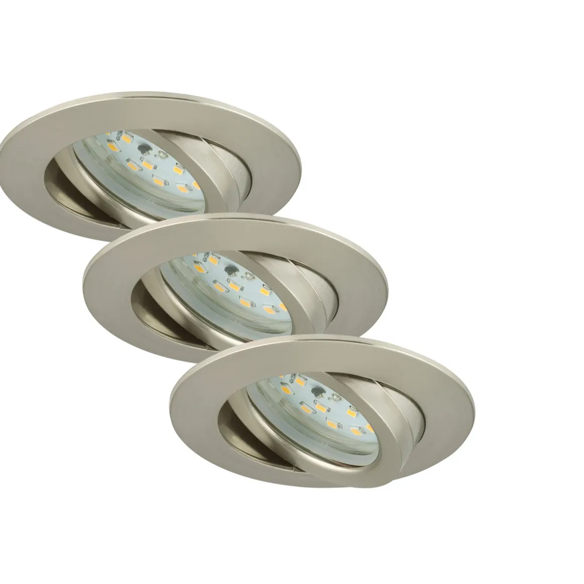 Briloner LED-Einbauleuchten-Set dimmbar 8,2 x 2,8 cm matt-nickel
