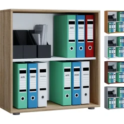 Büroregal Lona L ohne Türen Buche