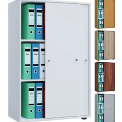 Büroschrank Lona XL mit Schiebetüren weiß