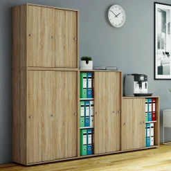 Büroschrank Lona XXL mit Schiebetüren Sonoma-Eiche