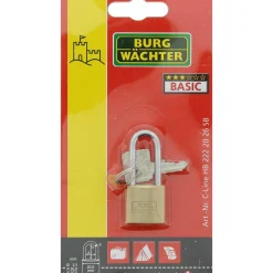 Burg Wächter Zylinder-Vorhängeschloss C-Line 222 50,1 20 x 50,1 x 9,5 mm Messing