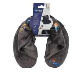 Cartrend Kinder Nackenkissen mit Kapuze grau