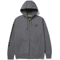 CAT Zip Hoodie Banner Gr. XL dunkelgrau
