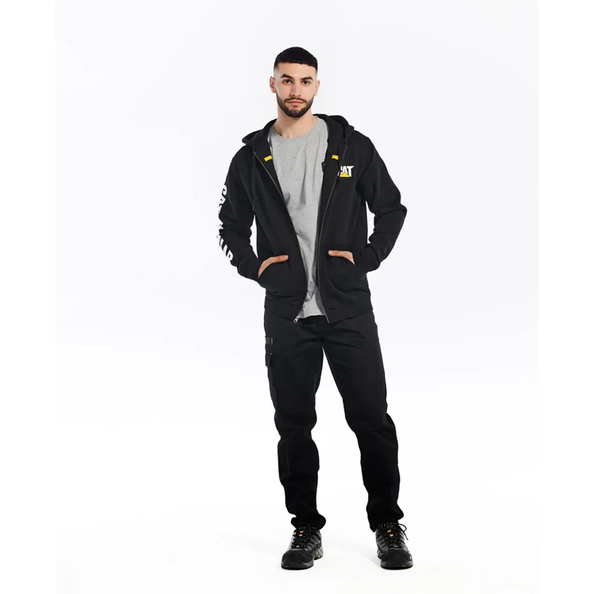 CAT Zip Hoodie Banner Gr. 2XL schwarz