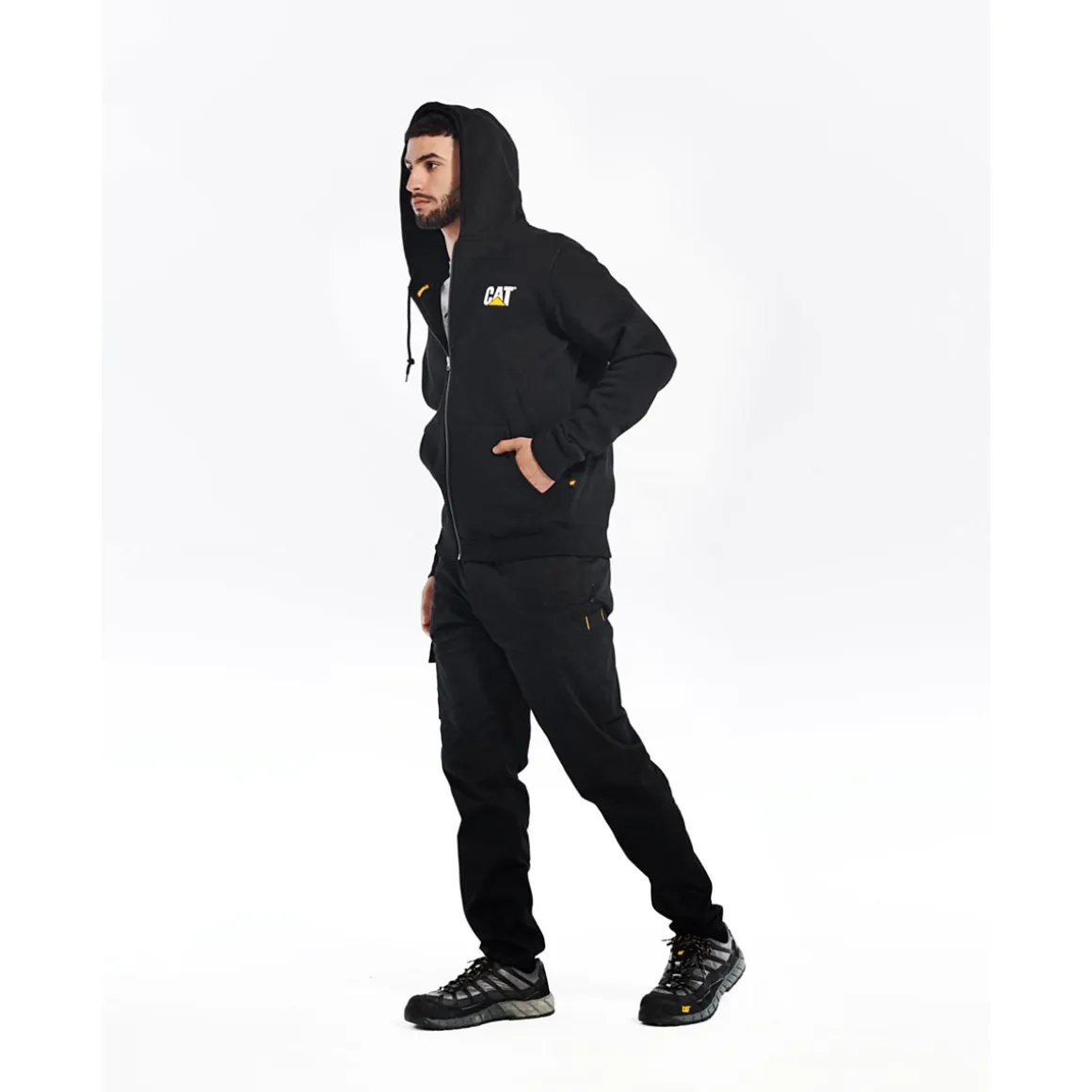 CAT Zip Hoodie Banner Gr. 2XL schwarz