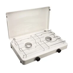 CFH Zweiflammkocher Capri inklusive Druckregler und 80 cm Gasschlauch