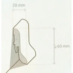 Clip-Parkettleiste SL 60 250 cm weiß