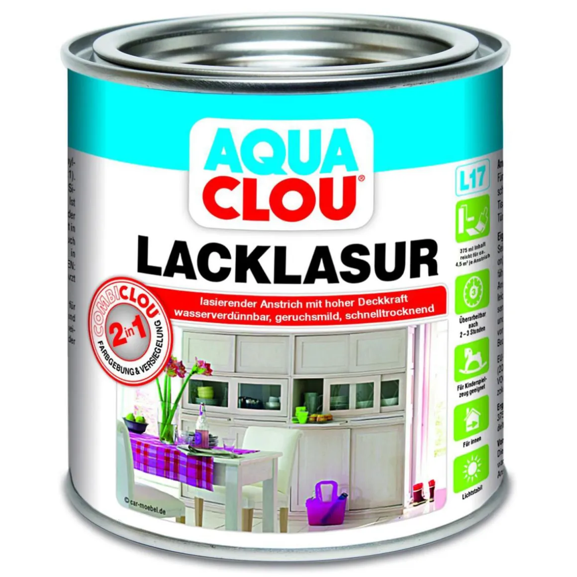 Clou L17 Aqua Lacklasur Buche 375 ml
