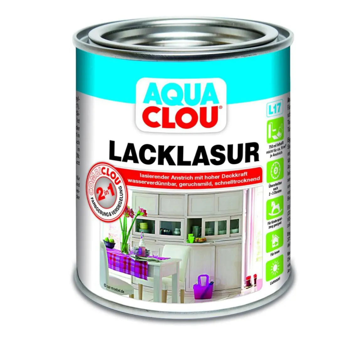 Clou L17 Aqua Lacklasur Farblos 750 ml