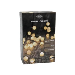 Clusterlichterkette Kugeln 80 warmweiße LEDs 2 Meter