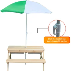 Coemo Kindersitzgruppe Edi mit Wasserbecken und Sonnenschirm